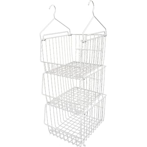 GrnArt 吊り下げラック衣類ラック 3個 4個 セット 複数連結つりさげ 収納 吊り棚 キッチン 戸棚下ラック吊り下げ棚 戸棚下収納ラック 収納ラック キッチン収納 ラック キッチン用 バスルーム用 つりとだな下収納 ひっかける 収納 (3個)