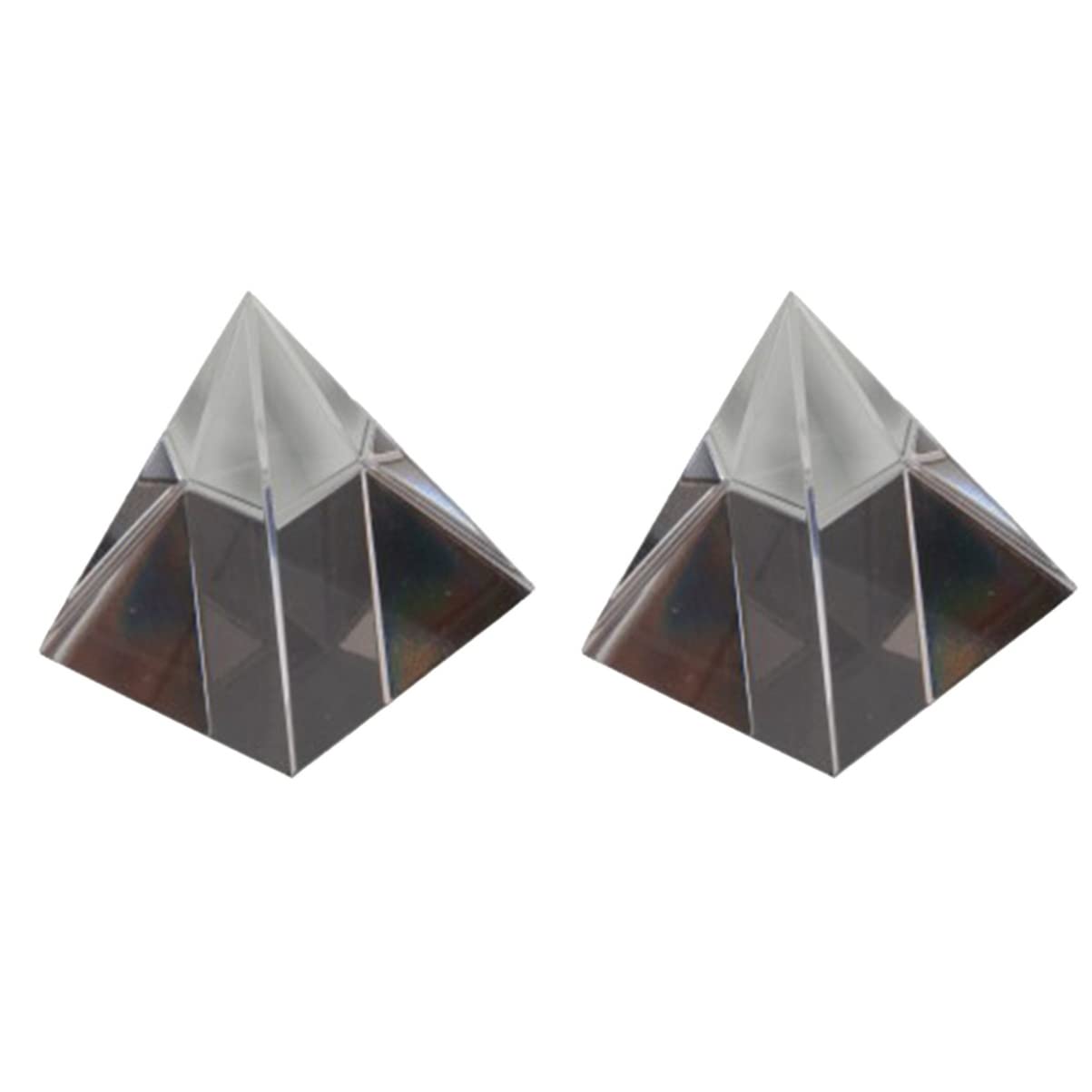 TEHAUX 2pcs Experiment Optical Four Clear Shape Optics Pyramid Crystal Sides Instruments Glass Teaching Physics, Light Prism Research Mm Principle Spectrum for Rainbow