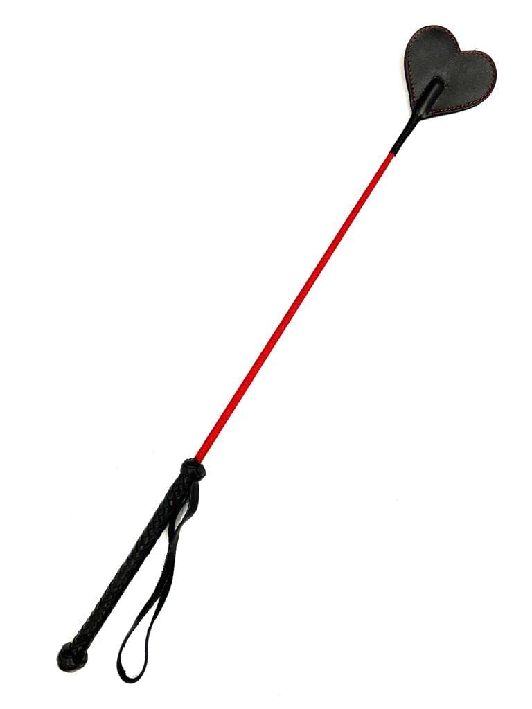 Pets Triangle 24 Inches Genuine Leather Stick Whip in Heart Shape (Red Stitching) (B0BHKKHZ69) Amazon Price History, Amazon Price Tracker