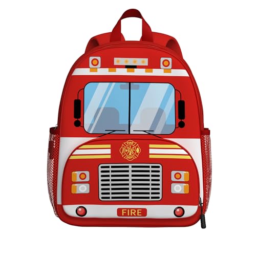 Image of Fire Engine Toddler Backpack for Little Kids Water Resistance Kindergarten Preschool Bags Children Schoolbag Cute 3D Animal Cartoon Backpacks Gifts for Baby Boys Girls