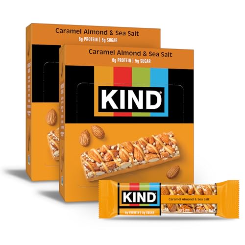 KIND Nut Bars, Caramel Almond & Sea Salt, Healthy Snacks, Gluten Free, Low Sugar, 6g Protein, 24 Count image 1