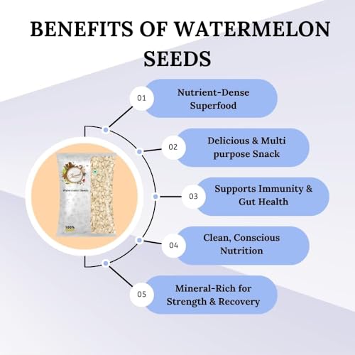Image of Chounk Edible Raw Water Melon Seeds - 100 Grams (Pack of 1) | Magaj Seed Pack | Tarbuj Ke Beej | Rich in Protein | Potassium | Magnesium & Iron | Watermelon Seeds for Eating | Healthy Food