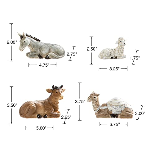 Image of Glitzhome 12Pcs Ivory Resin Nativity Figurines Set Christmas Nativity Sets Tabletop Scenes Ornaments Xmas Nativity Collectible Figurines Indoor Decor Miniatures Statues Figures10.00 inch x 26.00 inch