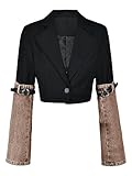 Photo Gallery heydhsdc blazer da donna in denim patchwork con colletto dentellato, bottone singolo, manica lunga, giacche da abito corte khaki coat s Photo Gallery heydhsdc blazer da donna in denim patchwork con colletto dentellato, bottone singolo, manica lunga, giacche da abito corte khaki coat s