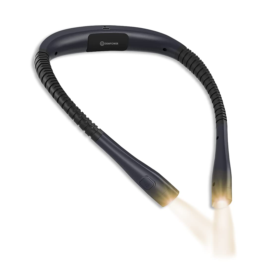 DEMPOWER Neck Reading Light, Book Light for Reading in Bed at Night, Rechargeable Neck Light Long Lasting Up to 80+ Hrs, Perfect for Avid Readers & Knitters [Energy Class A]