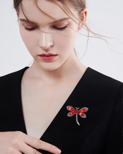 Image of Dragonfly Resin Brooch Lapel Pins for Women Girls Cute Elegant Animals Brooches for Dresses Suit Hat Bag Fashion Trendy Jewelry Ceremony Banquet Decoration