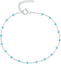 LES POULETTES BIJOUX - Bracelet de Cheville Argent 925 Perles Émaillées