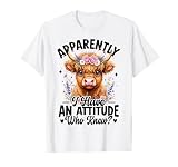 Apparently I Have an Attitude Who Knew Highland Cow T-Shirt