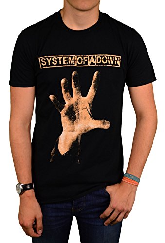 Rock Off Officially Licensed Products Men's Hand T-Shirt (Pack of 1)
