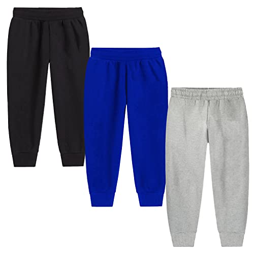 Image of Trampoline Cotton Trackpants for Kids Pack of 3 with Drawstrings & Ribbed Cuffs | Boys & Girls Joggers with Prints | Side Pockets Soft Waistband | Breathable & Stretchable Playwear