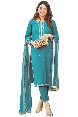 73% OFF on GoSriKi Women's Cotton Blend Straight Embroidered Kurta with Pant & Dupatta 73% OFF on GoSriKi Women's Cotton Blend Straight Embroidered Kurta with Pant & Dupatta