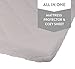 Waterproof Cotton Quilted Pack n Play Sheet | Mini Crib Sheet | All in one Mattress Pad Cover and Cozy Sheet, Grey by Ely's & Co
