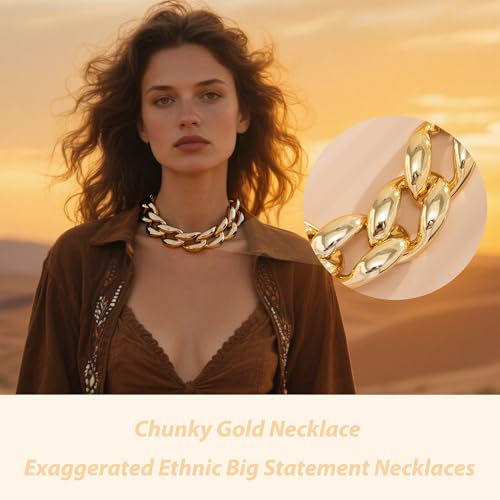 choice of all Chunky Gold Necklace Statement Necklace for Women Punk Chunky Chain Necklaces Dainty Gold Choker Accessories Jewelry for Women Trendy4