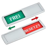 TMBMLPP FREI - BESETZT Schild, Frei Besetzt Zeichen mit Schieber, Frei Besetzt Schiebeschilder, Besetzt Zeichen Toilette, für Wartezimmer Besprechungsräume Raumstatus Raumschild, Silver, 17.8 x 5.2cm