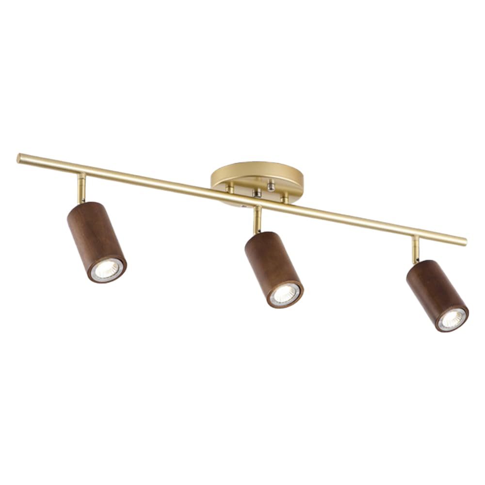 BHGFYXBS Adjustable Semi-Flush Ceiling Spotlight, 180° Rotating Directional Light, Wood Ceiling Spotlights Modern Indoor Fixtures For Hallway Porch Entryway - E27 Socket,Brown-3lights