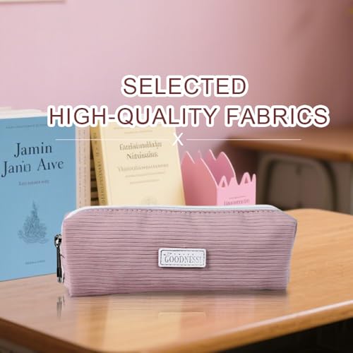 Image of Pencil Case for Girls, Dual Zipper Pen Pouch, Small Aesthetic Stationery Bag, Cute Makeup Organizer, Portable Storage Bag
