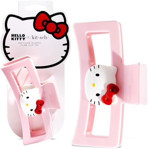 Hello Kitty x Kitsch Hair Clips for Women - Durable, Strong Hold All Day, Cute Jumbo Claw Clips for Thick Hair, Hello Kitty Stuff for Girls - 1 Pc
