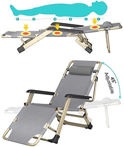 Chaises Longues Zero Gravity Transat de Plage Réglable Contre le Stress - 7