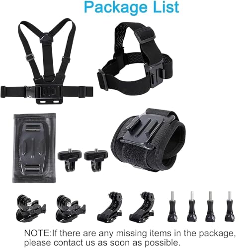 Image of Accessories Kit for Insta360 X5, One R, X and GoPro Hero 9,New Quick Release Head Strap Mount + Chest Mount Harness + Backpack Clip Holder + 360Rotating Wrist Strap
