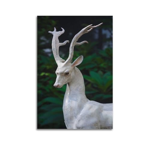 Sculpture de cerf blanc fantastique pour habiller un grand mur