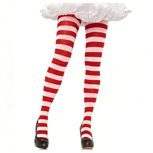 Ringelstrumpfhose Damen Karneval Gestreifte Strumpfhose Damen Rot Weiß Ringelstrümpfe Rot Weiss Ringelsocken Fasching Strumpfhosen Striped Tights für Karneval Halloween Cosplay Mottopartys