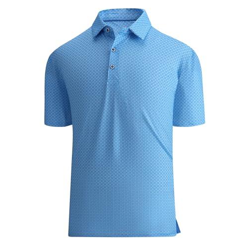 Image of Damipow Premium Golf Shirts for Men Dry Fit Performance Polo Short Sleeve Collared Shirt