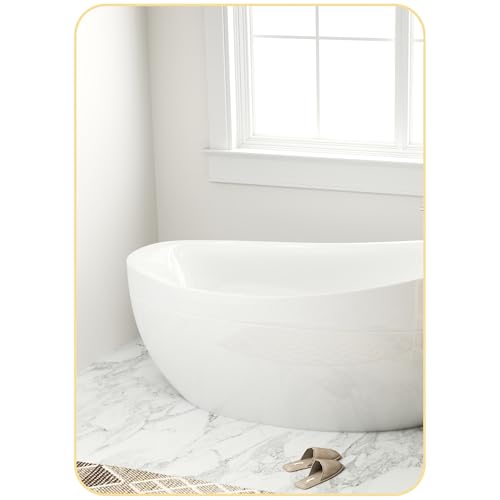 HOMCOM Espejo de Pared, Espejo de baño Rectangular, 50 x 70 cm, con Marco de aleación de Aluminio Dorado, para baño, Dormitorio, salón, Pasillo