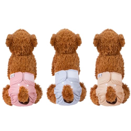 CuteBone Hundewindeln für Weibliche Welpen, Waschbar und umweltfreundliche Damenbinden Höschen für Ungeübte Welpen, Hunde in Hitze, Menstruation und Inkontinenz D61L-DE