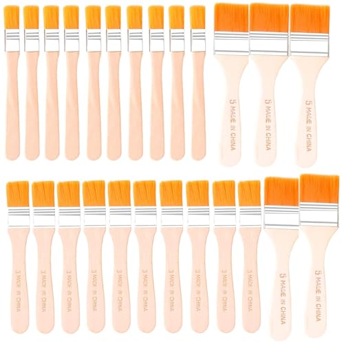 Juego de pinceles planos anchos, pinceles acrílicos, 25 unidades, acrílico, pincel para barniz, mango de madera, juego de artistas para pintura al óleo, acuarela, barnices, barnices, manualidades,