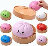 Mystery Dumpling Squishy , 4 Inch Giant Dumpling Stress Ball, Rainbow Mystery Squishy Bun, Anxiety Relief Fidget, Soft Squeeze Decompression Dough for Adults O/B (Purple)