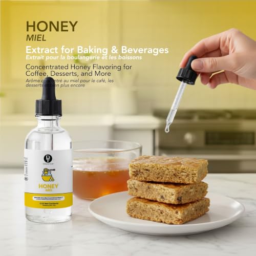 Image of Dolce Flav Natural Honey Extract - Natural Wildflower Honey Flavoring for Coffee, Baking & Desserts | Water-Soluble, Sugar-Free, Alcohol-Free, Kosher | 2 oz with Measured Dropper