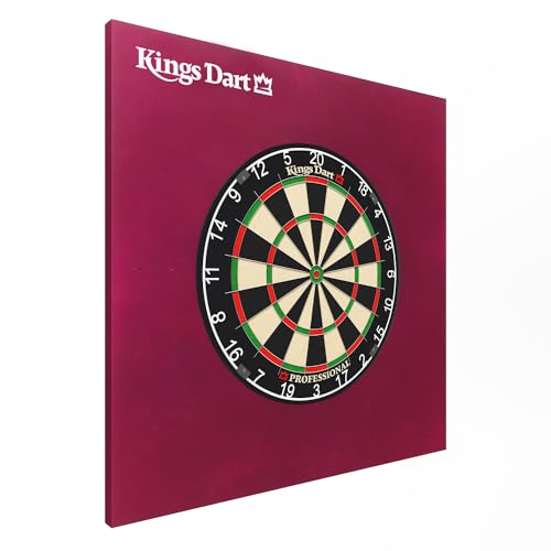 Kings Dart Dart-Set | Dartboard Komplettset: Turnier-Dartscheibe + Dart-Surround | Sisal-Borsten, Spider-Feldbegrenzung | Schutz für Wand u. Darts | Für Soft- u. Steeldarts | Markenqualität