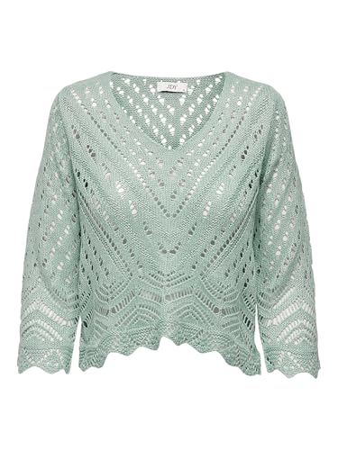 JDY Camisa de Ganchillo con Cuello en V para, Jadeíta, M