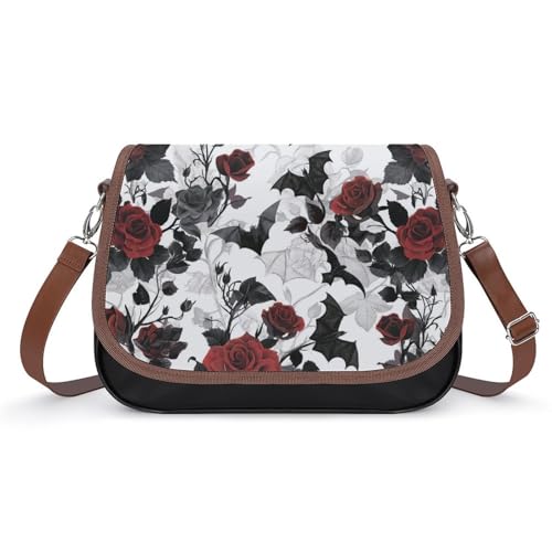 Sacoche en cuir fleurs de rose imperméable idéal pour vos sorties urbaines