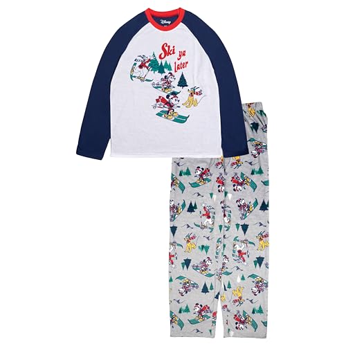 Disney Mickey Mouse 2-Piece Loose-fit Pajama Set, Soft & Comfortable Holiday Nightwear