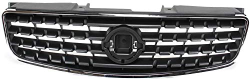 Evan-Fischer Grille Assembly Compatible with 2005-2006 Nissan Altima Chrome Shell/Painted Dark Gray Insert