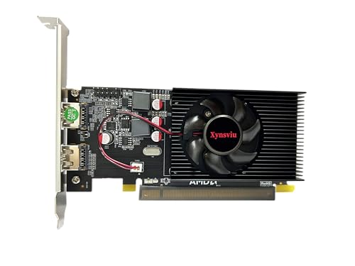 Xynsviu Radeon HD 6570 Graphics Card Dual HDMI 2 Monitor 2G GDDR3 64bit Video Cards Cheap PC Low Profile, Computer GPU, PCI Express x 16 Small Size