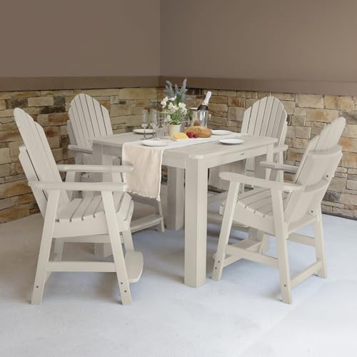 Image of Highwood 5 Piece Hamilton Square Counter Height Dining Set, Whitewash