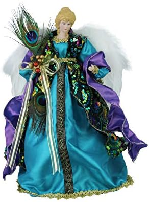 Windy Hill Collection 14" Inch Standing Stunning Sequin Angel Christmas Tree Topper or Table Top 148550