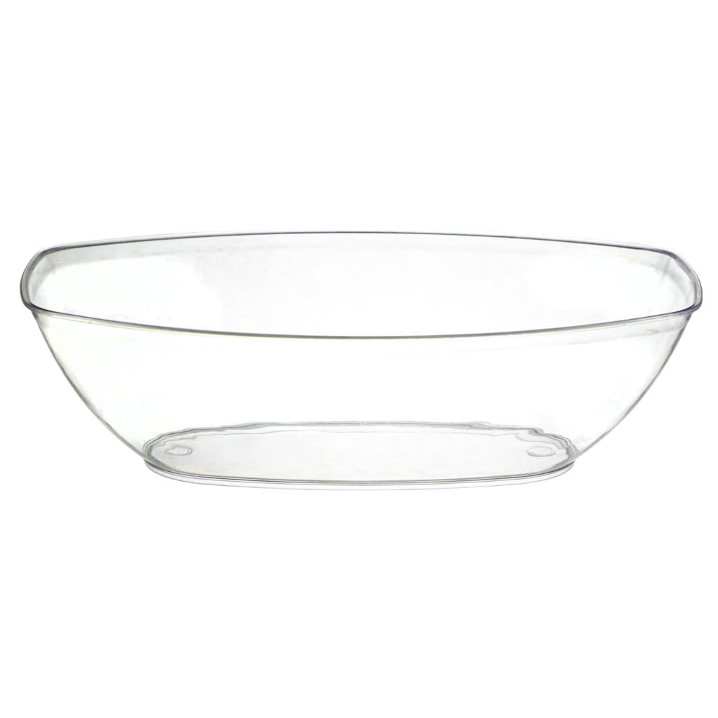 Photo 1 of 72 oz Clear Oval Bowls - Disposable Plastic Bowls, Bulk Case of 50 - Catering, Parties, Restaurant & Food Service