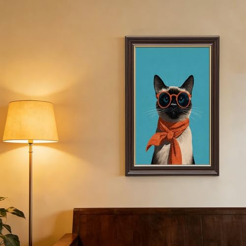 Impression sur toile chat siamois d'exception - Tableau d'art mural raffiné pour chambre - 4