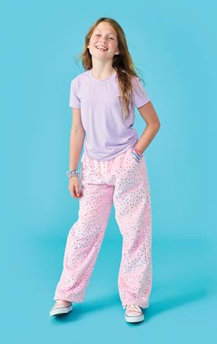 Image of iscream Big Girls Silky Soft Pretty Print Plush Fleece Pants - Pastel Dreams Collection
