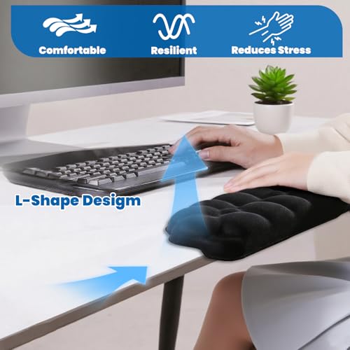 Image of Arm Rest for Desk, Cloud L-Shaped Memory Foam Elbow Pads with Non-Slip Base, 2-Piece Ergonomic Desk Edge Cushion & Wrist Rest for Computer Keyboard, Office and Home Use
