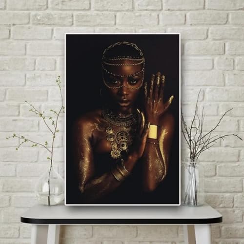 Gemälde für Wohnzimmer poster afrikanische Frau toile design 50x75cm sans cadre