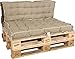 MaxxGarden Coussins de Palette - Coussin de Dossier pour europalettes - Coussins de Palette de Haute qualité - canapé de Palette intérieur et extérieur -120 x 40 x 10 cm - Couleur : Taupe