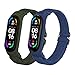 SenMore 2 Pezzi Cinturino Compatibile Per Xiaomi Mi Band 6/5/4/3, Nylon Elastica Sportiva Cinturino per Xiaomi Mi Band 6/Xiaomi Mi Band 5/Xiaomi Mi Band 4/Xiaomi Mi Band 3/Amazfit Band 5.