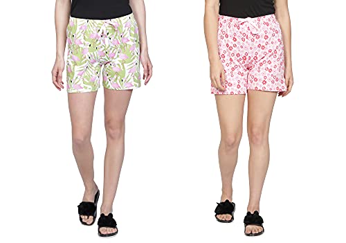 Image of Club A9 Women's Regular Fit Cotton Printed Shorts