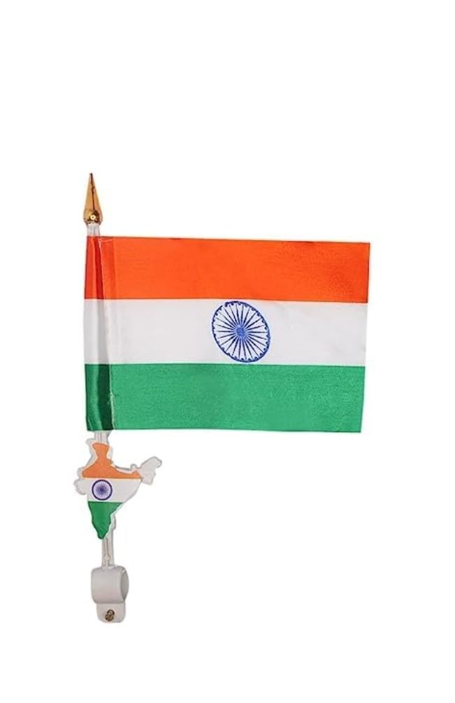 MOOLYAVAAN PRODUCTS Indian Tricolor Flag For Bike and Scooty Trianga Flag With Stand/Independence Day/Republic Day Celebration (PACK OF (1)-image-48