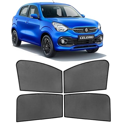 Image of Autostory Custom Fit Black Mesh Car Sunshade for Celerio 2022-2025 | UV & Heat Protection Car Window Curtains | Privacy Car Sun Shade | Breathable Vehicle Specific Side Window Shades