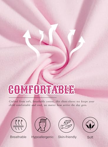 Girls Western Cowgirl T-Shirts - Kids Short Sleeve Cow Shirts Funny Rodeo Graphic Letters Print Summer Tee Tops3